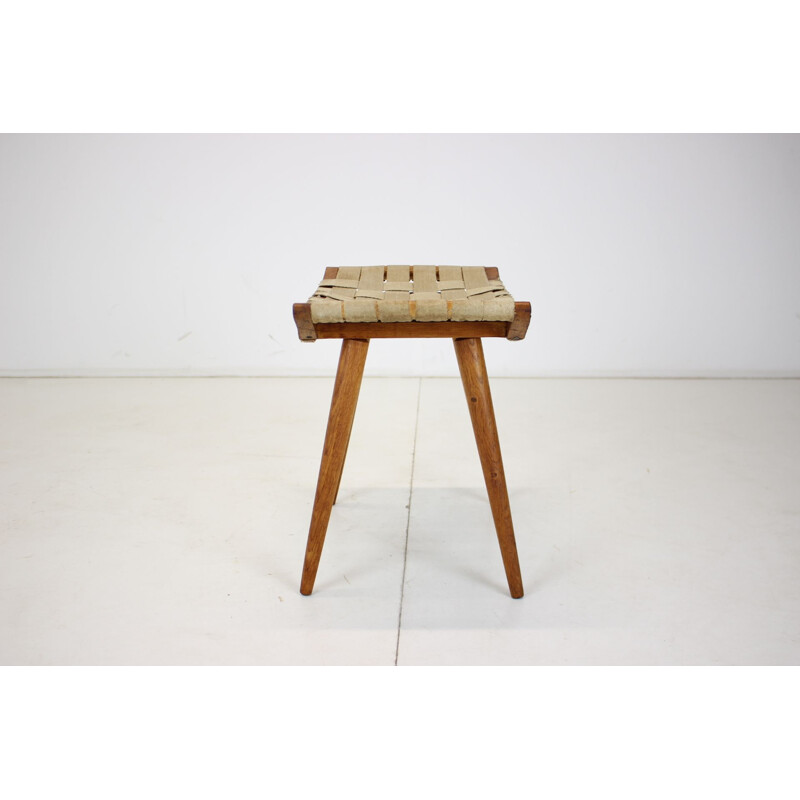 Mid-century wooden stool ULUV, Czechoslovakia 1960