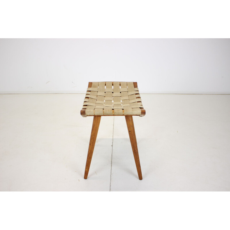 Mid-century wooden stool ULUV, Czechoslovakia 1960