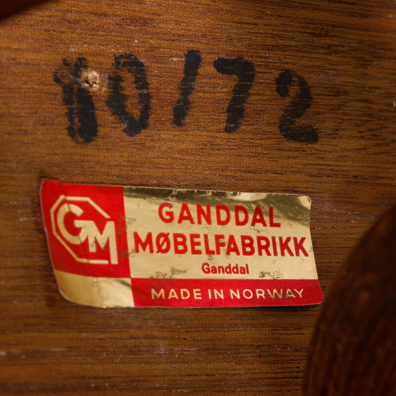 Mesa de café Vintage Scandinavian rosewood de Gandal Mobelfabrikken, Noruega 1960