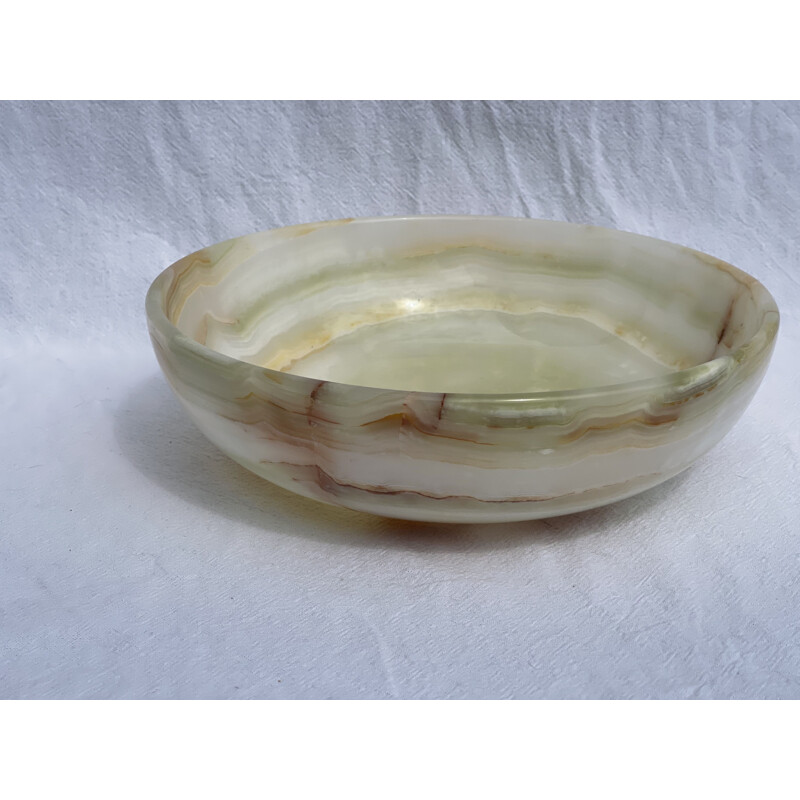 Vintage hand carved onyx bowl