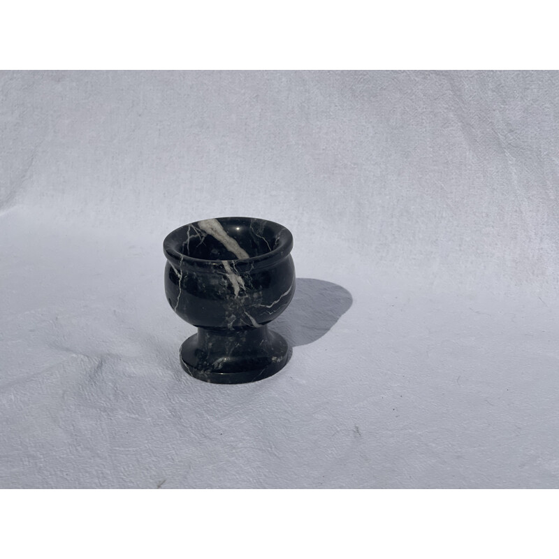 Vaso de mármol negro vintage