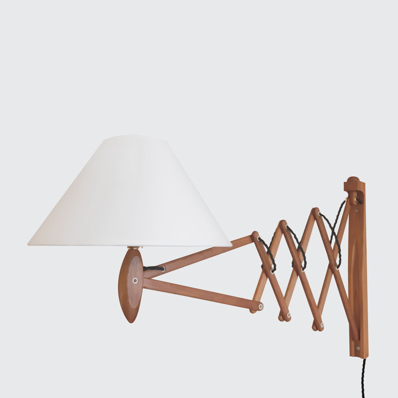 Vintage accordion wall lamp by Erik Hansen for Klint, Denmark