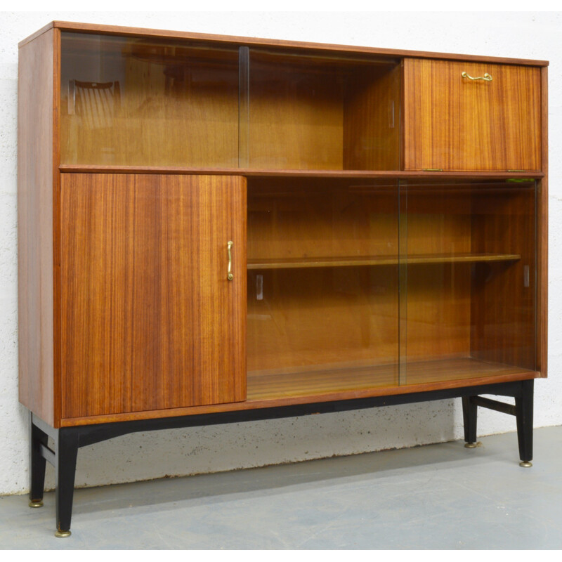 Mid-century Nathan teak and glass bookcase - 1960s