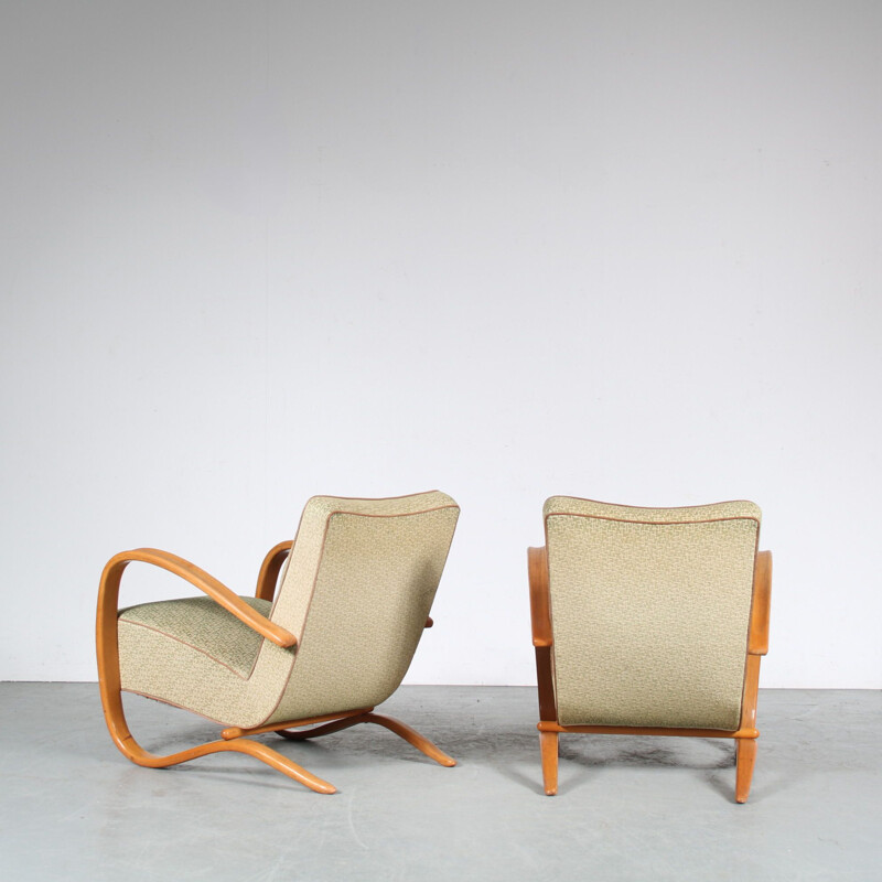 Vintage easy chairs by Jindrich Halabala for Up Zavody, Czech 1930