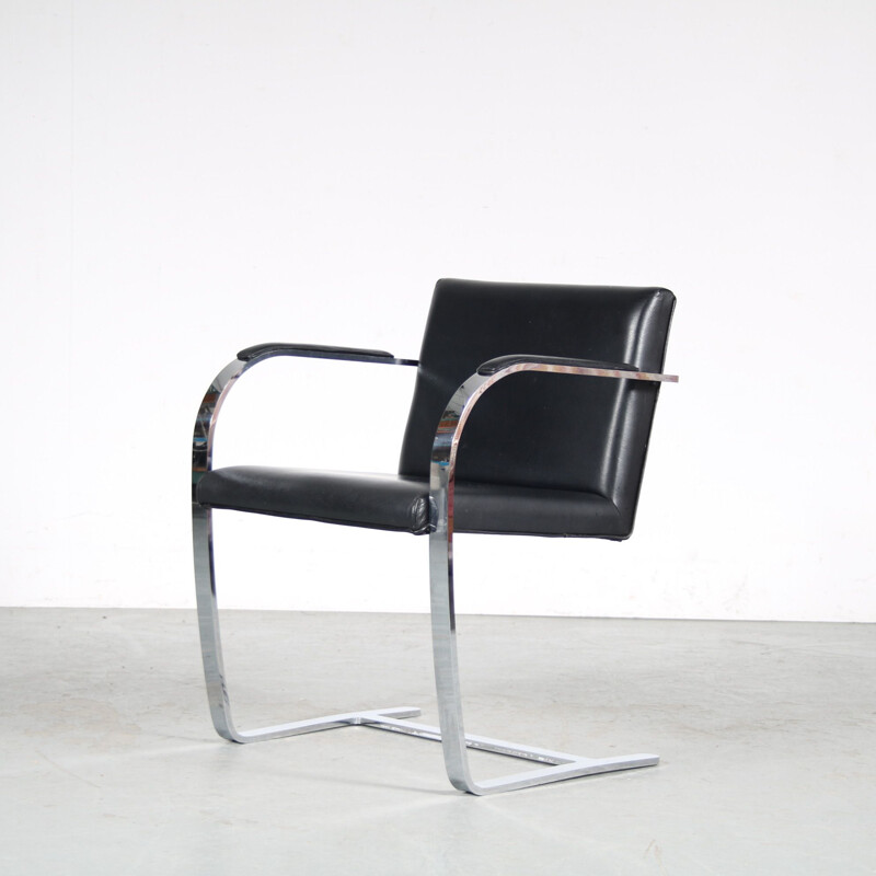 Vintage armchair "BRNO" by Mies Van Der Rohe for Aliva, Italy 1970s