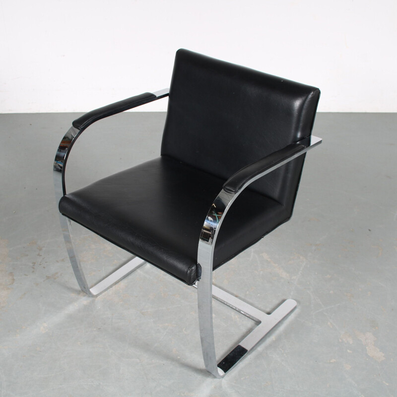 Vintage armchair "BRNO" by Mies Van Der Rohe for Aliva, Italy 1970s