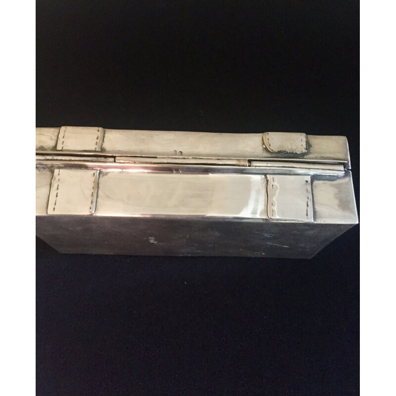 Vintage silver metal box, 1970s