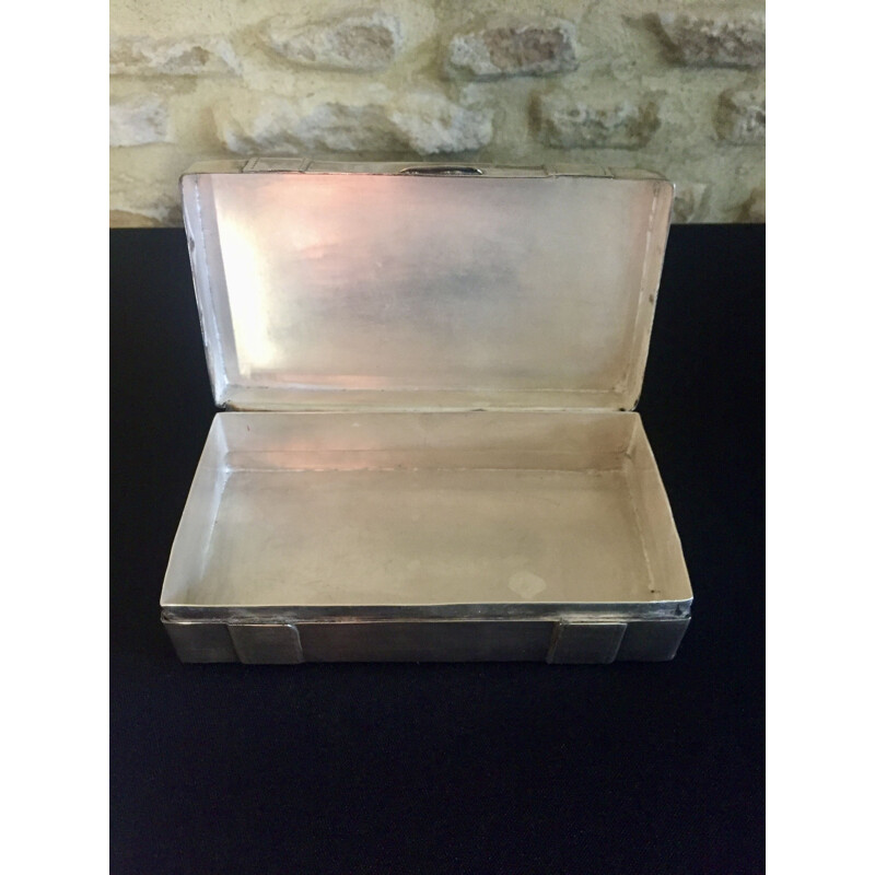 Vintage silver metal box, 1970s