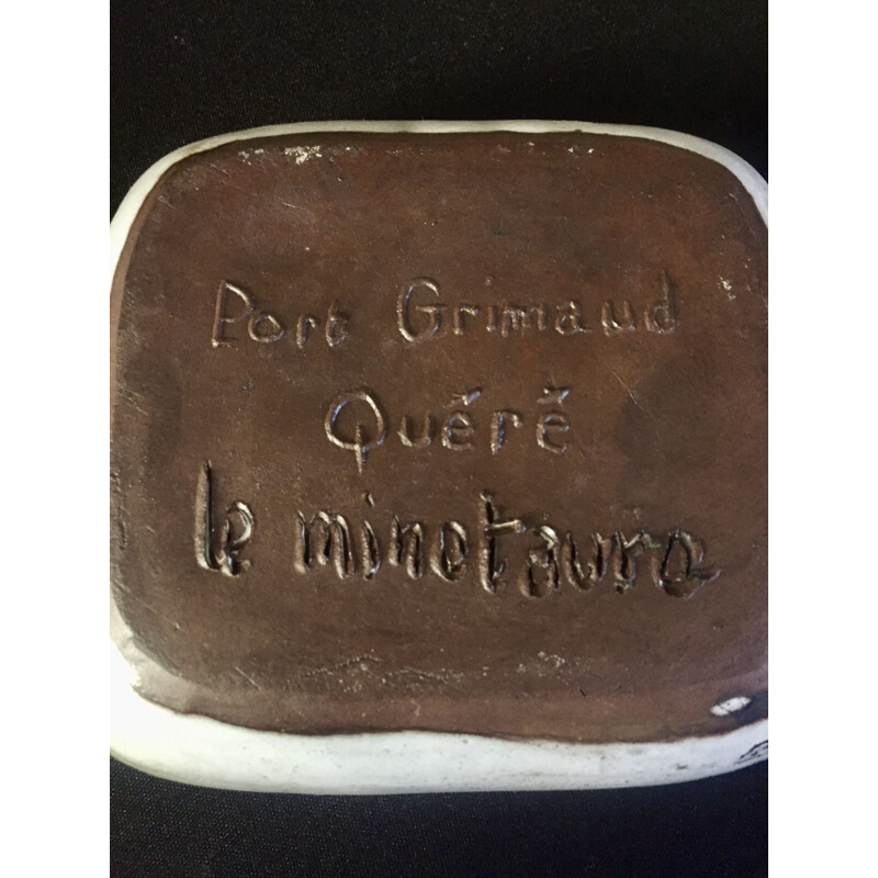 Taça de cerâmica Vintage de Paul Quéré para Le Minotaure