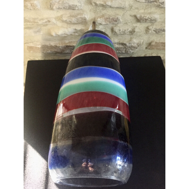 Suspension vintage 'obus' en verre de Murano par Seguso, 1950