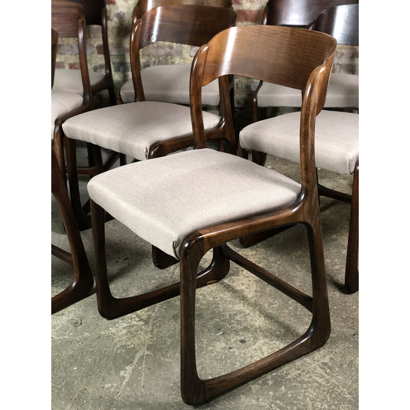 Lot de 8 chaises vintage " traineaux " de Baumann, 1960