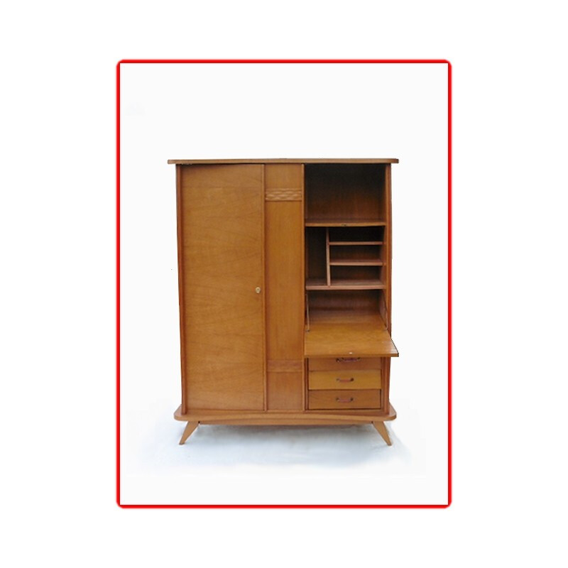 Vintage cupboard in clear wood - 1950s