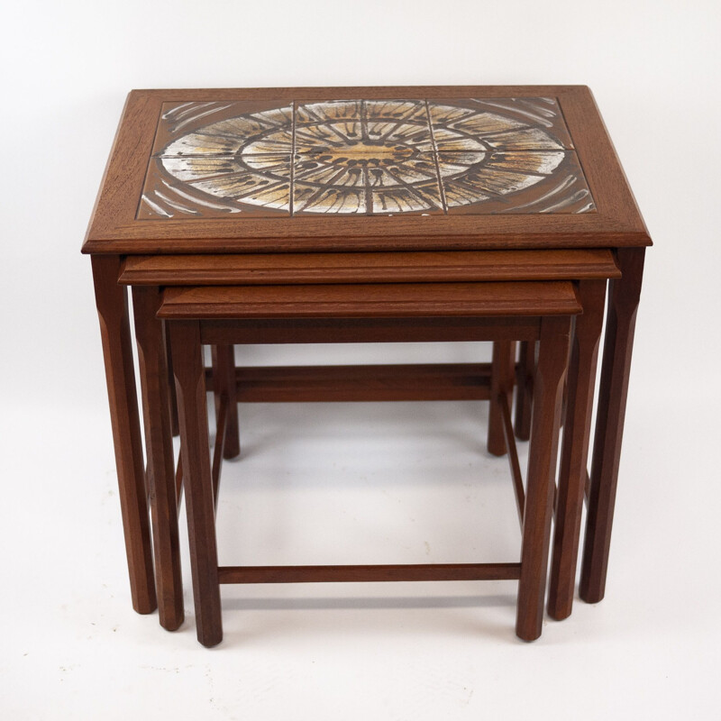 Set of 3 vintage teak nesting tables from Mobelfabrikken Toften, Denmark 1960s