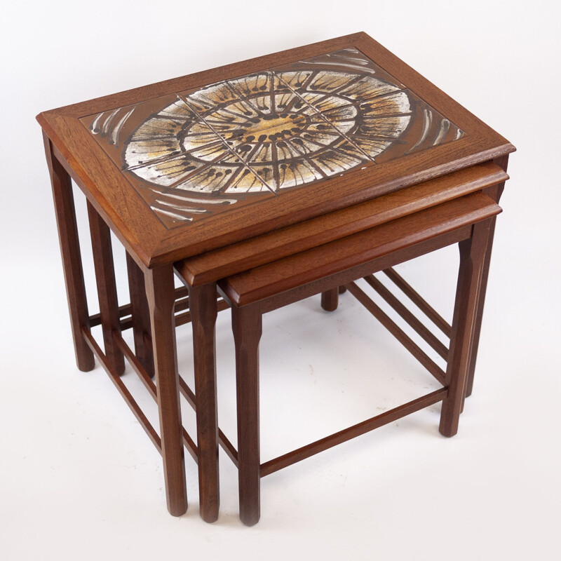 Set of 3 vintage teak nesting tables from Mobelfabrikken Toften, Denmark 1960s