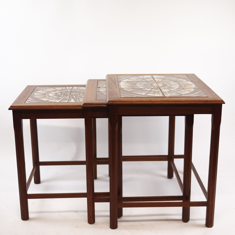 Set of 3 vintage teak nesting tables from Mobelfabrikken Toften, Denmark 1960s