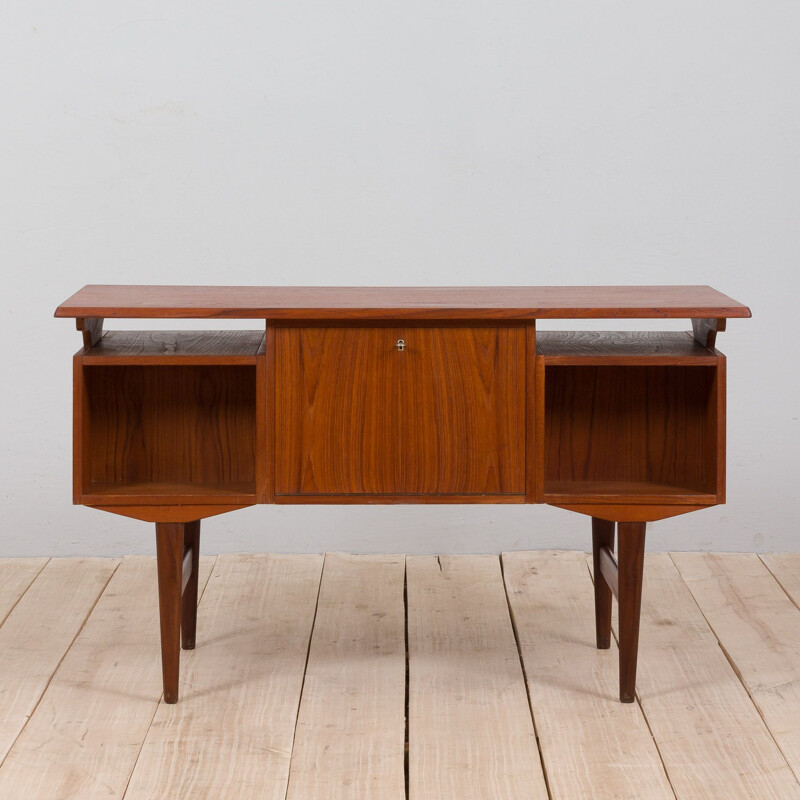 Vintage freestanding teak desk, Denmark 1960s