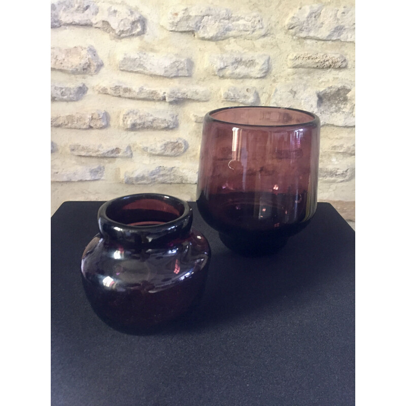 2 pieces of vintage glassware by Claude Morin