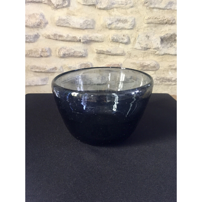 Paire de vases vintage en verre de Claude Morin