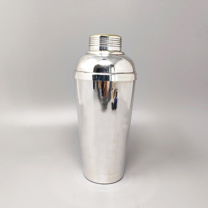 Vintage cocktail shaker in stainless steel, England 1950s