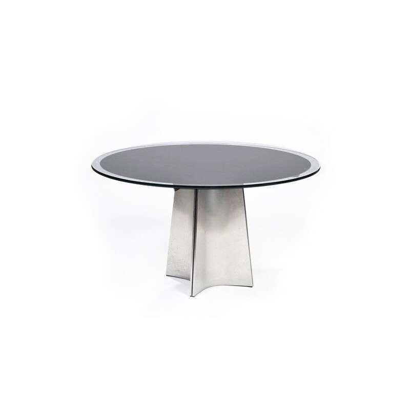 Metal and glass dining table, Luigi SACCARDO - 1970s