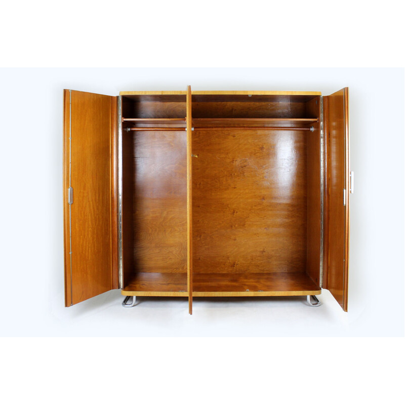 Vintage Bauhaus chromed tubular steel cabinet, Czechoslovakia 1930s