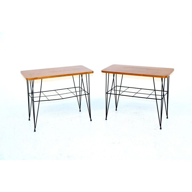 Paire de tables d'appoint vintage en teck, Suède 1950