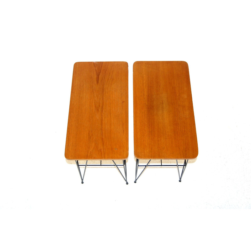 Pair of vintage teak side tables, Sweden 1950