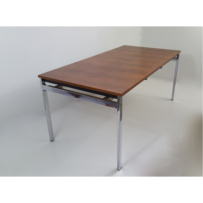 Rectangular table in teak and chrome, Cees BRAAKMAN - 1960s