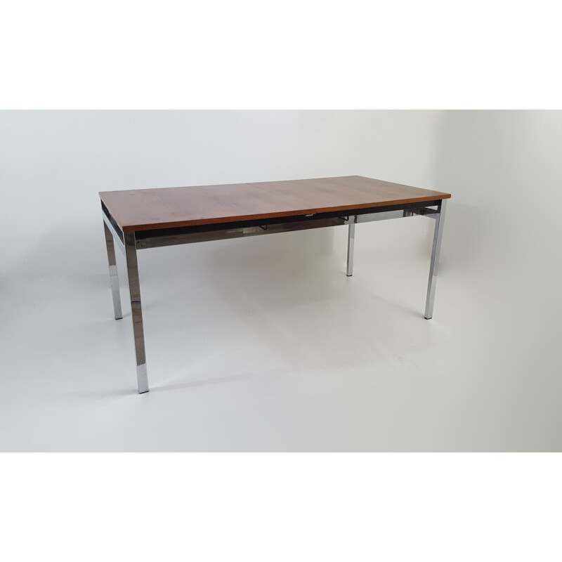 Rectangular table in teak and chrome, Cees BRAAKMAN - 1960s