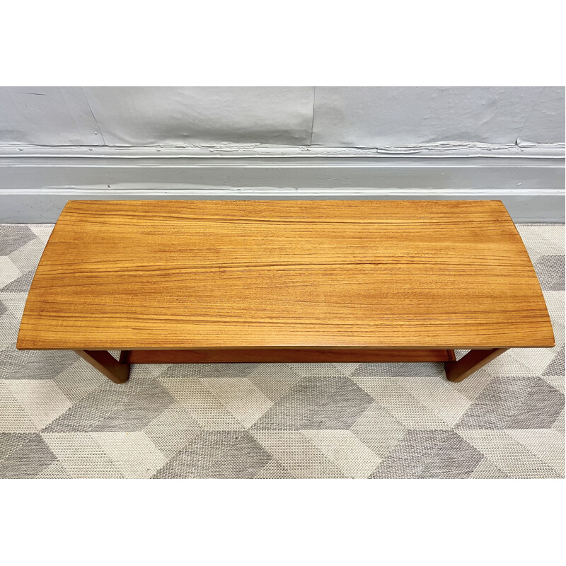 Vintage teak coffee coffee table with shelf by Myer, 1970s