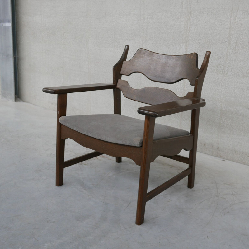 Oakwood Razor mid-century Danish armchair by Henning Kjaernulf, 1960s