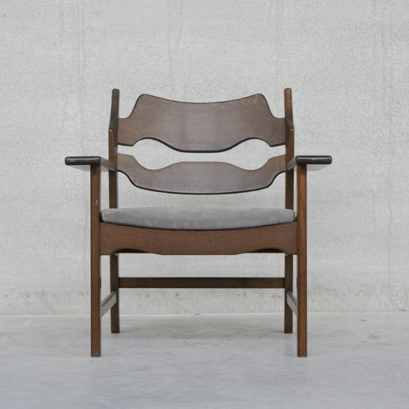 Oakwood Razor mid-century Danish armchair by Henning Kjaernulf, 1960s