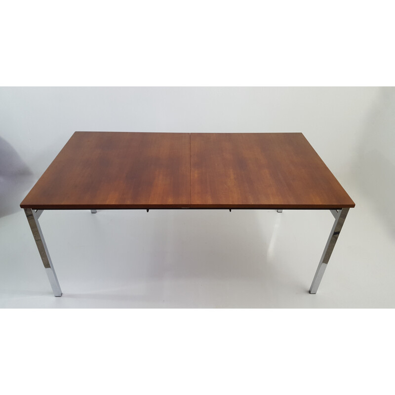 Rectangular table in teak and chrome, Cees BRAAKMAN - 1960s