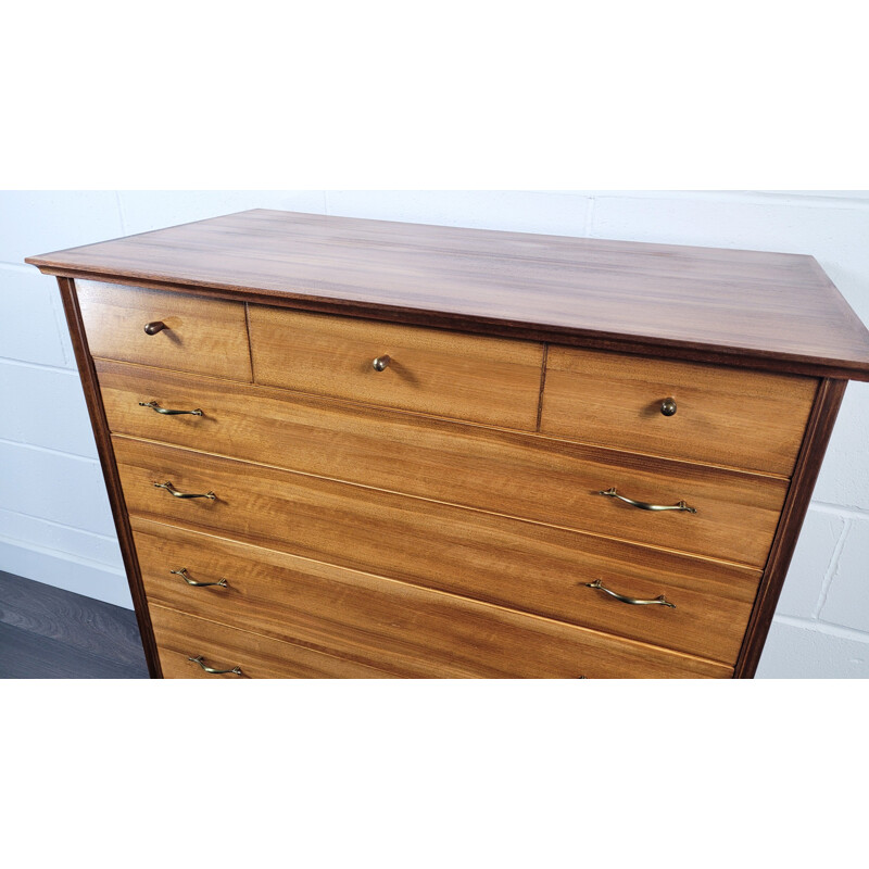 Vintage walnut and teak chest of drawers by Alfred Cox for Ac Furniture, 1950s