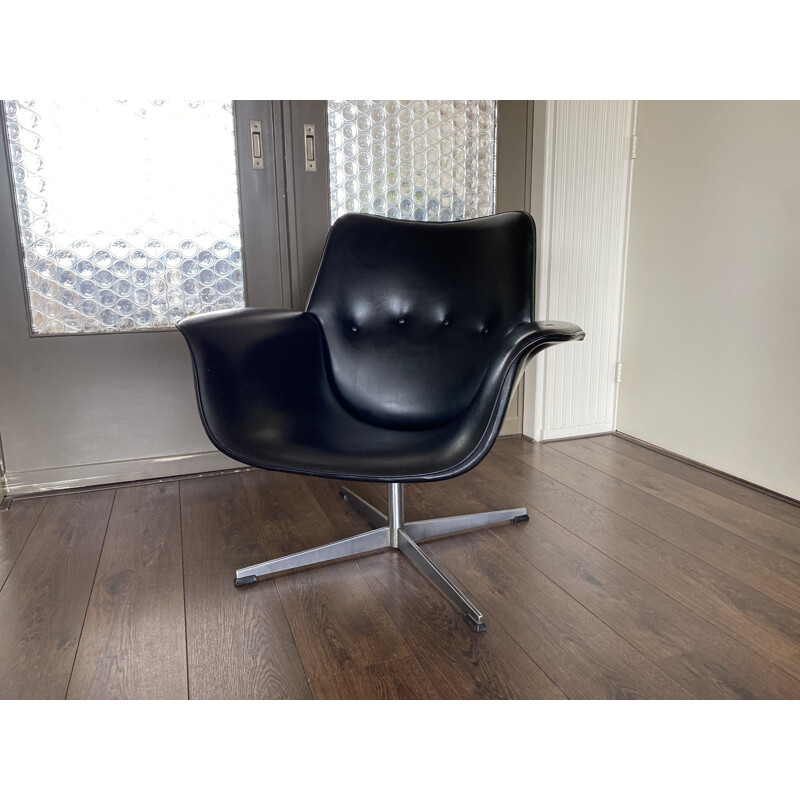 Vintage scandinavian black armchair, 1960s