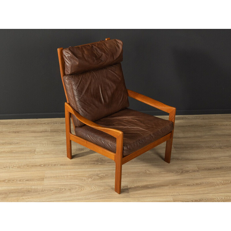 Vintage armchair with footrest by Illum Wikkelsø for N. Eilersen As, Denmark 1960s