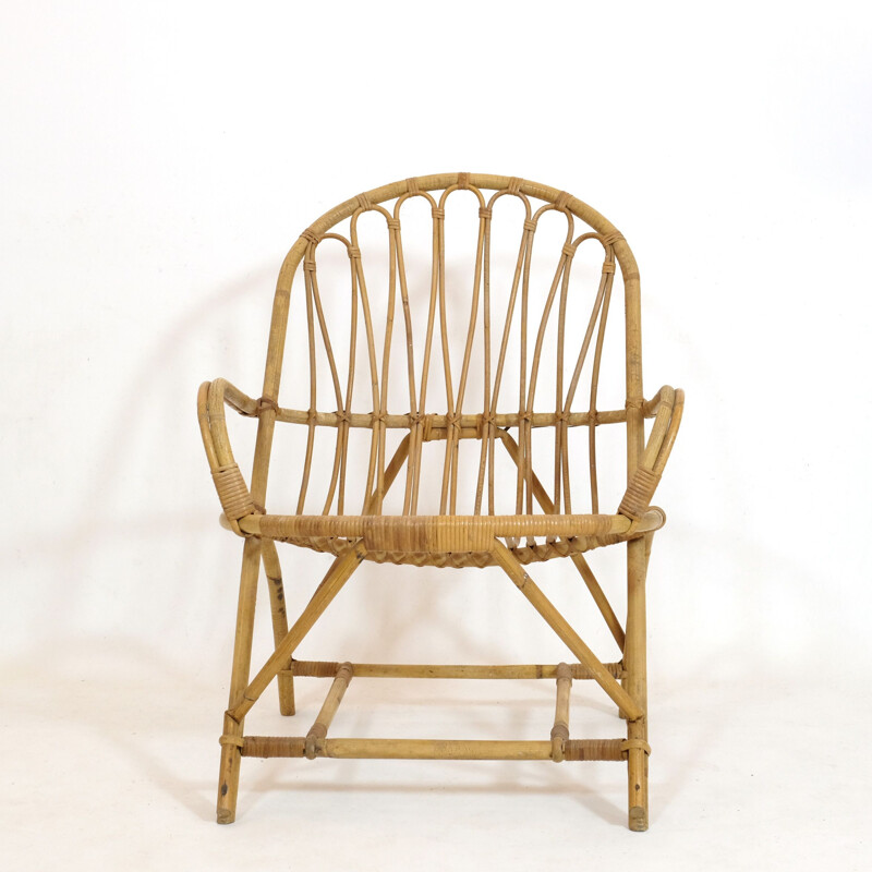 Vintage rattan armchair, 1960-1970