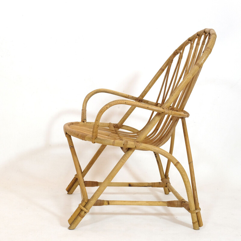Vintage rattan armchair, 1960-1970