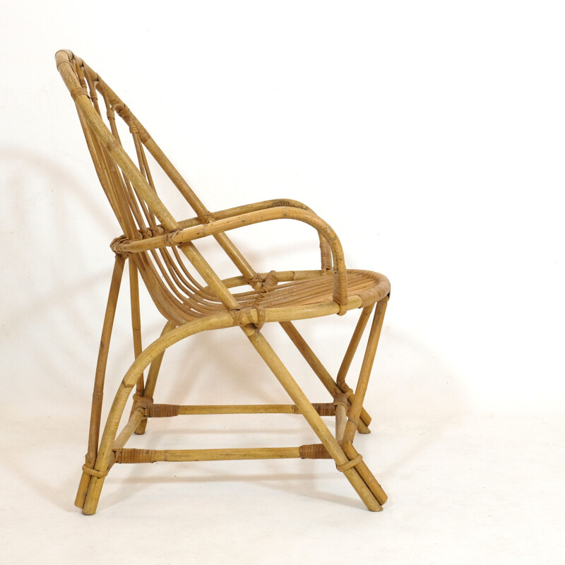 Vintage rattan armchair, 1960-1970