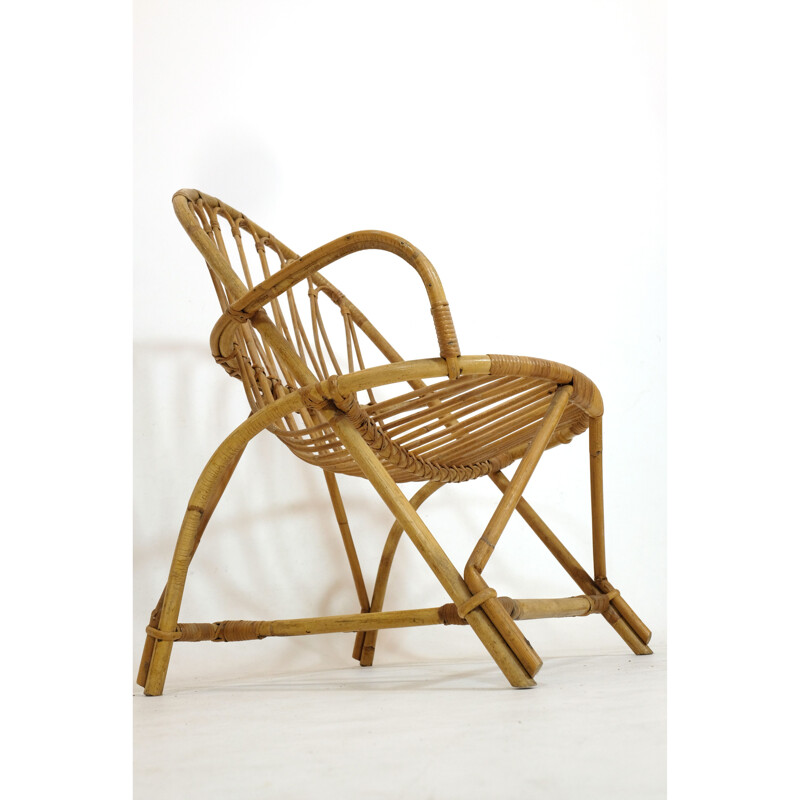 Vintage rattan armchair, 1960-1970