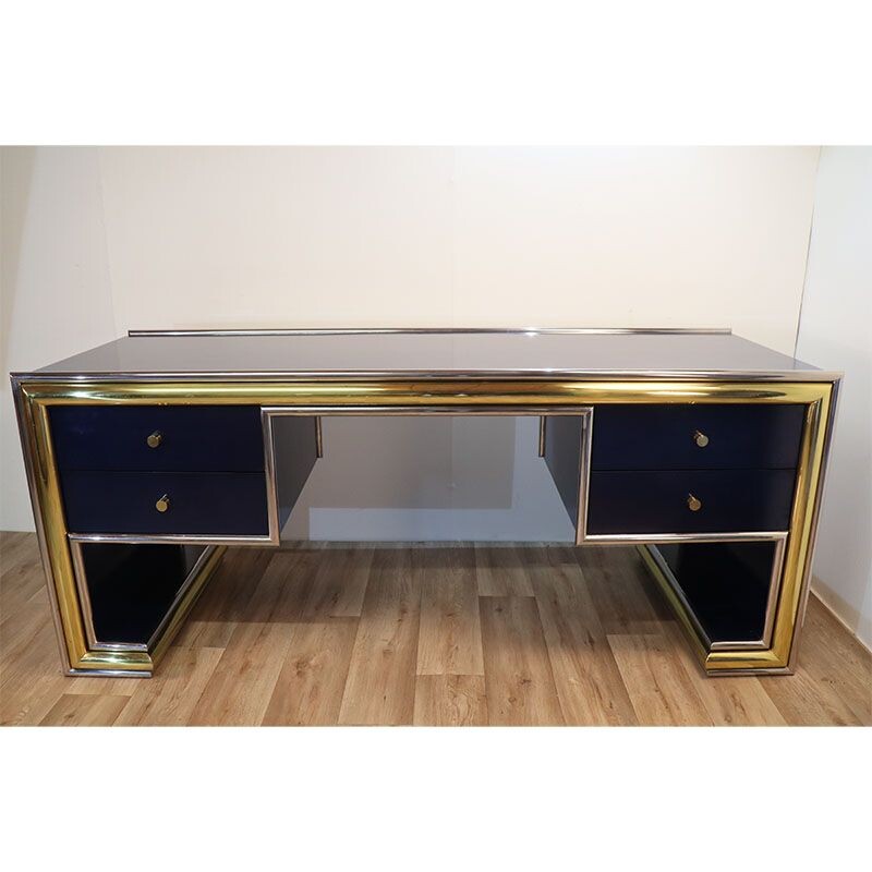 Vintage desk in lacquered wood and metal, 1970