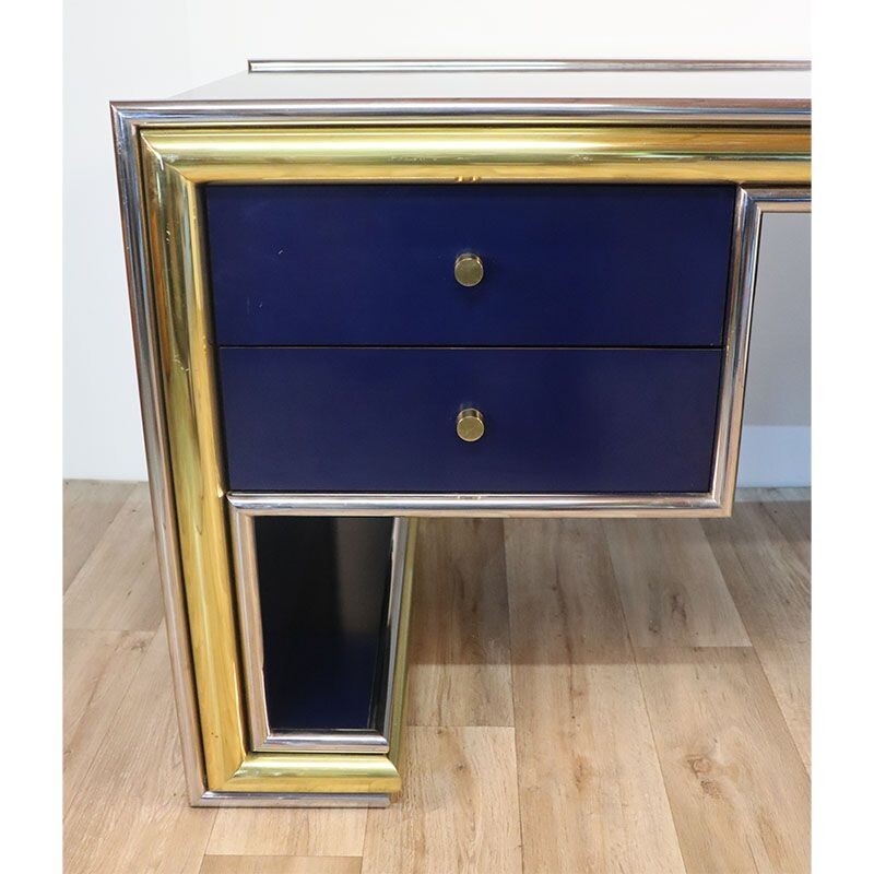 Vintage desk in lacquered wood and metal, 1970