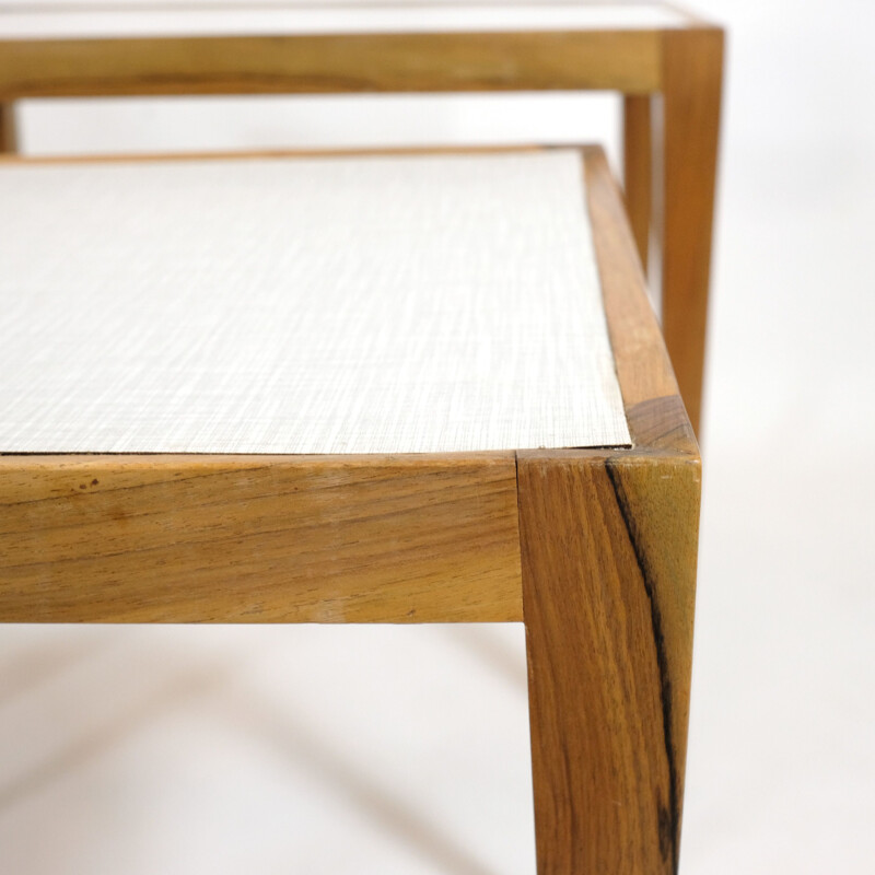 Vintage nesting tables in walnut, 1960