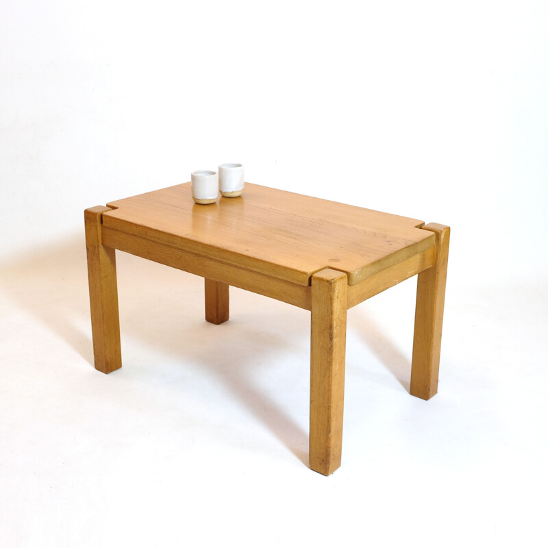 Vintage solid elmwood coffee table, 1980