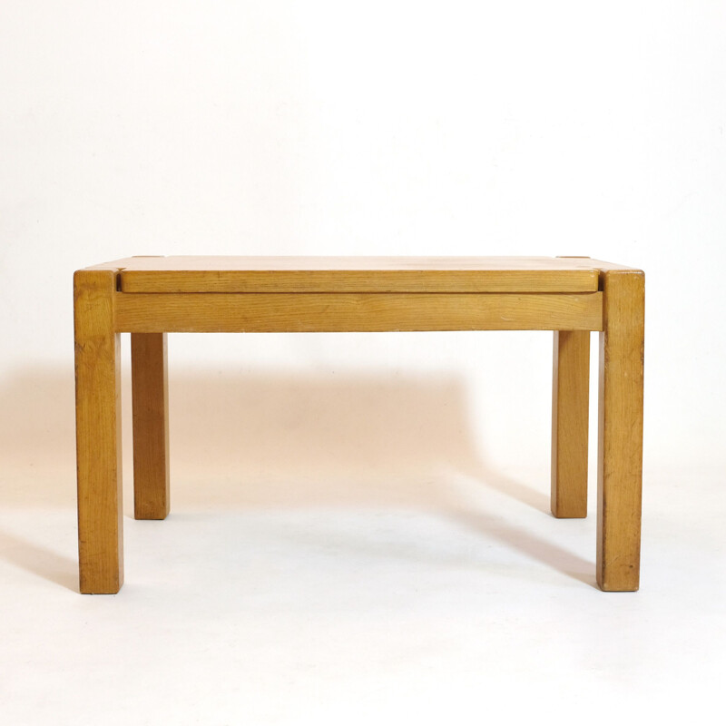 Vintage solid elmwood coffee table, 1980