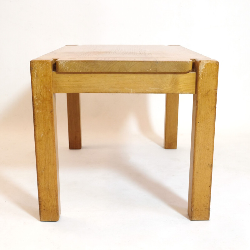 Vintage solid elmwood coffee table, 1980