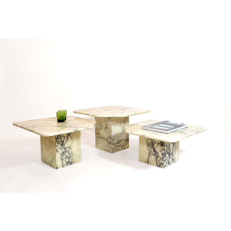 Vintage marble nesting tables, 1970s