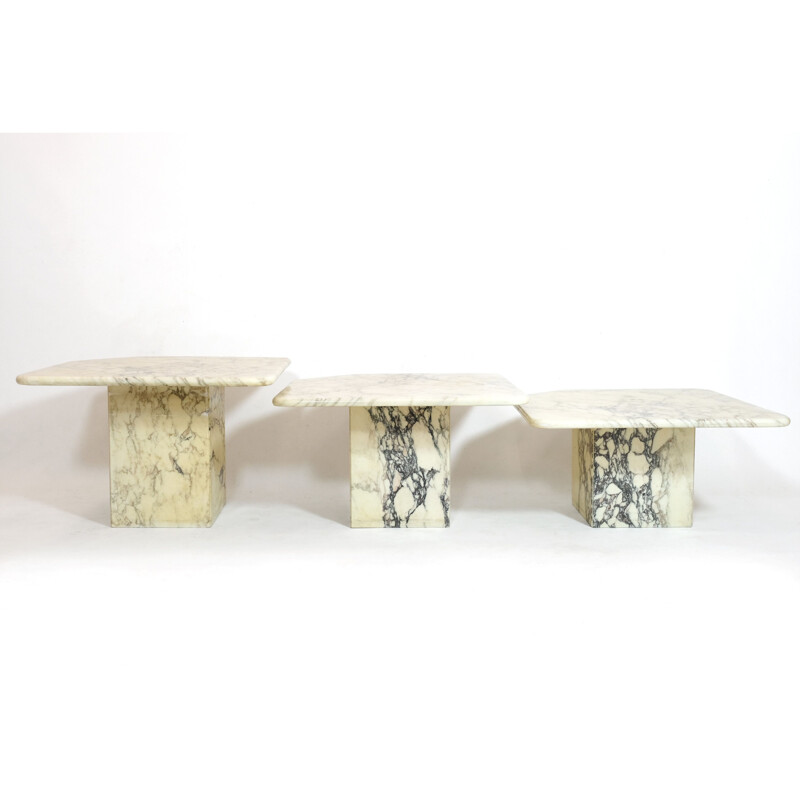 Vintage marble nesting tables, 1970s