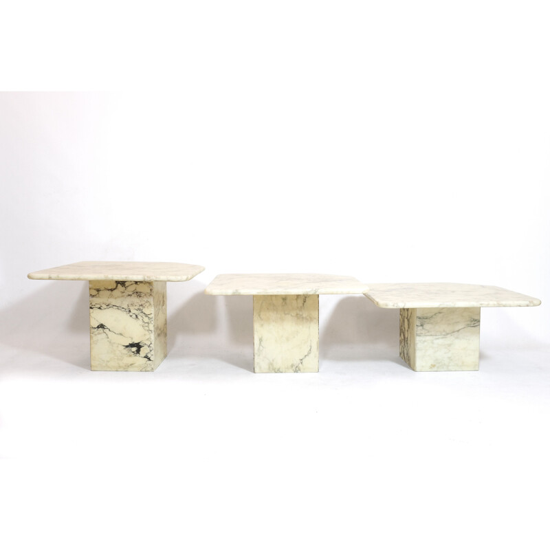 Vintage marble nesting tables, 1970s