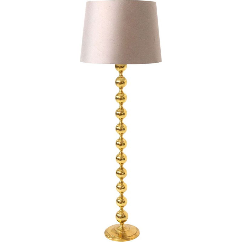 Scandinavian vintage brass floor lamp, 1970s